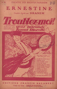 Partition de la chanson : Ernestine Troublez-moi ! Théâtre des Bouffes Parisiens
