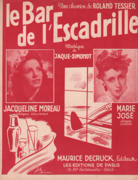 Partition de la chanson : Bar de l'Escadrille (Le) . Marie-José,Moreau Jacqueline - Simonot Jacques - Tessier Roland