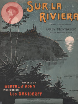 Partition de la chanson : Sur la riviera Sans paroles Théâtre Antoine. Montbreuse Gaby - Daniderff Léo - Bertal,Ronn Emile