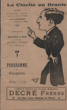 Partition de la chanson : Cloche en branle (La) Programme et couplets (sur des airs connus) de la revue en deux actes et un prologue, représentée au ...