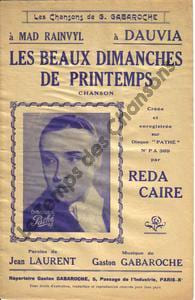 Partition de la chanson : Beaux dimanches de printemps (Les)