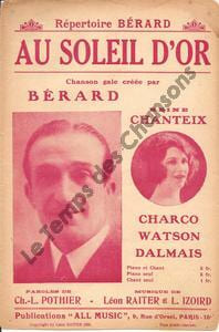 Partition de la chanson : Au soleil d'or
