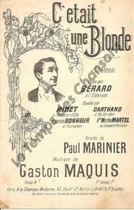 Partition de la chanson : C'était une blonde Eldorado