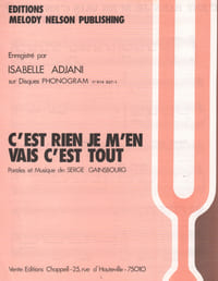 Partition de la chanson : C'est rien je m'en vais c'est tout
