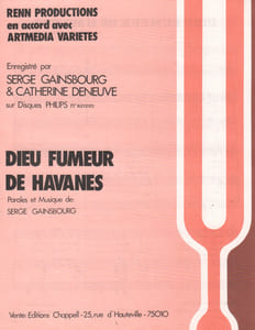 Partition de la chanson : Dieu fumeur de Havanes