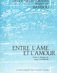 Partition de la chanson : Entre l'âme et l'amour        