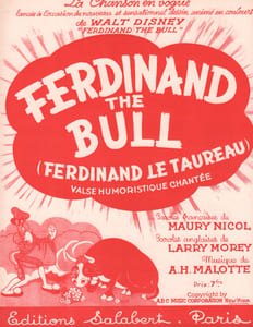 Partition de la chanson : Ferdinand the bull ferdinand le taureau Ferdinand the Bull