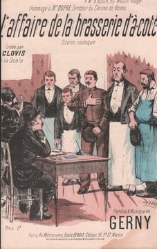 Partition de la chanson : Affaire de la brasserie d'à côté (L') A Mr. Bloch, du Moulin Rouge; Hommage à Mr. Dupré, Directeur du Casino de Reims ...