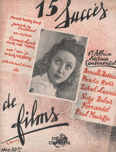 Partition de la chanson : Quinze succès de films Quinze titres pour piano - chant : - Le premier rendez-vous - Chanson d'espoir - Par une nuit de Mai - Hawaï, paradis du monde - L'Amour chante dans mes rêves - Dormez bien, mon amour ... - J'aime toutes les femmes - Je connais des baisers - Jamais ne s'oublient - Par la fenêtre (film "le dernier des six") - Non, non, non, je ne suis pas swing - C'est vers vous que mon coeur s'élance - Une chanson ... une maison - Un caprice Premier rendez-vous,Fille d'Eve,Club des soupirants (Le),Chemin de la liberté (Le),Ne bougez plus,Caprices