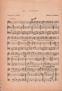 Partition de la chanson : Moi j'cavale        