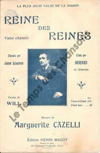 Partition de la chanson : Reine des reines Eldorado. Bérard - Cazelli Marguerite - Will Mr