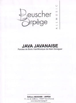 Partition de la chanson : Java Javanaise Edition tardive . - Goraguer Alain - Vian Boris