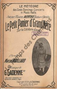 Partition de la chanson : Petit panier d'grand Mère (Le)