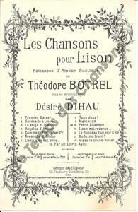 Partition de la chanson : Petite chanson "Chansons pour Lison" Romances et Poèmes d'Amour rustique Poème