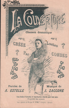 Partition de la chanson : Couverture (La) Chanson dramatique . Combes Lucien - Zaccone J. - Estelle A.
