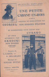 Partition de la chanson : Petite cabane en bois (Une) Second titre au dos : " Parlez-moi d'amour " Lucienne Boyer