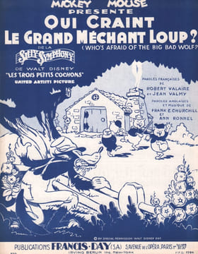 Partition de la chanson : Qui craint le grand méchant loup ? ( Who’s afraid of the big bad wolf ? )      Trois petits cochons (Les)  .  - Churchill ...