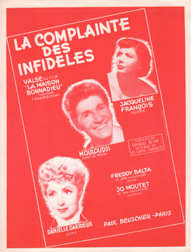 Partition de la chanson : Complainte des infidèles (La) Maison bonnadieu (La) . Darrieux Danielle,Mouloudji,François Jacqueline - Van Parys ...