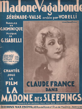 Partition de la chanson : Madone Vagabonde Avec Claude France     Madone des sleepings (La)  .  - Isabelli G. - Dominique G.