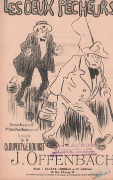 Partition de la chanson : Deux pêcheurs (Les) Bouffonnerie musicale de 11 pages Le lever du soleil Bouffonnerie . - Offenbach Jacques - Bourget ...