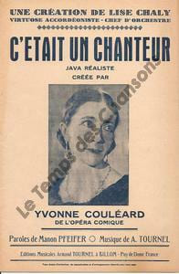 Partition de la chanson : C'était un chanteur        