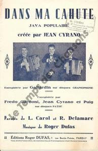 Partition de la chanson : Dans ma cahute     Tampon   