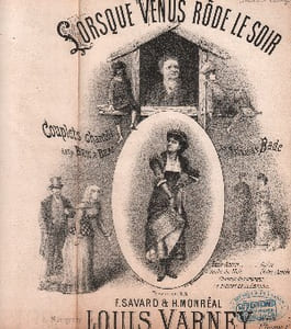 Partition de la chanson : Lorsque Vénus rôde le soir Bric à Brac Athénée Comique