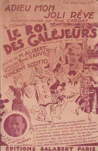 Partition de la chanson : Adieu mon joli rêve      Roi des galéjeurs (Le)  