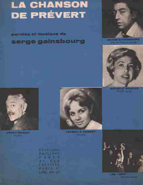 Partition de la chanson : Chanson de Prévert (La) . Arnaud Michèle,Aubret Isabelle,Mengo Jerry,Les Riff,Gainsbourg Serge - Gainsbourg Serge - ...