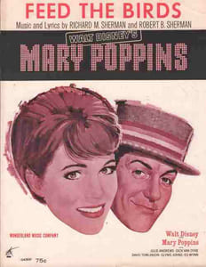 Partition de la chanson : Feed the birds ( Tuppence a bag )      Mary Poppins  