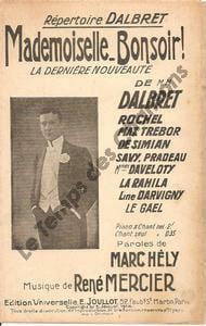 Partition de la chanson : Mademoiselle bonsoir !        