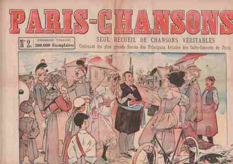 Partition de la chanson : Paris - Chansons numero 2 " recueil de chansons véritables " Le couronnement de la rosière " Placard contenant recto et ...