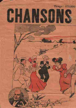 Partition de la chanson : Chansons de France , derniers succès Placard, quelques titres en première pages certains sur des airs connus : - petit ...