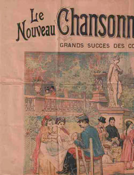 Partition de la chanson : Nouveau Chansonnier Parisien (Le) Placard des grands succès des Concert de Paris , chansons recto-verso : - Marche Lorraine ...