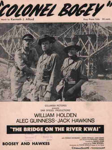 Partition de la chanson : Colonel Bogey Avec William Holden - Alec Guinness - Jack Hawkins    Adhésif spécial papier intérieur pour quelques déchirures sans manque  The Bridge on the river Kwaï (Le Pont de la rivière Kwaï )  