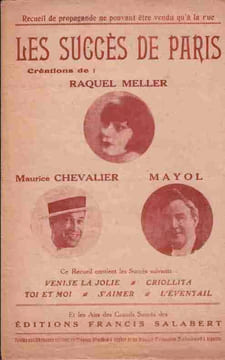 Partition de la chanson : Succès de Paris (Les) "Recueil de propagande ne pouvant être vendu qu'à la rue " Ce recueil contient : - Venise la jolie ...