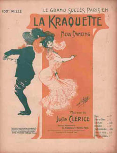 Partition de la chanson : Kraquette (La) New Dancing, Théorie avec figures de la Danse spécialement arrangée pour les Salons par Mr. Sicard ( Maitre de ballet, Folies-Bergère, Olympia, Parisianna