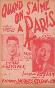 Partition de la chanson : Quand on s'aime à Paris