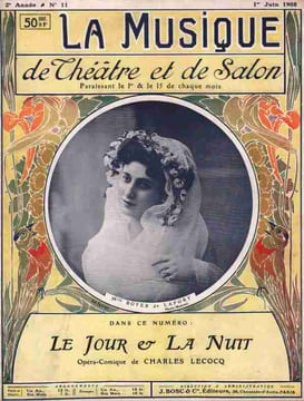 Partition de la chanson : Musique de théâtre et de salon " Le jour et la nuit " Numéro 11 de la deuxième Année publication bimensuelle ” La Musique ...