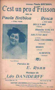 Partition de la chanson : C'est un peu d'frisson        Eldorado,Gaîté Rochechouart,Petit Casino,Parisien,Etoile Palace