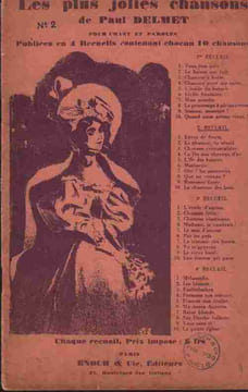 Partition de la chanson : Plus jolies chansons de Paul Delmet numéro 2 Publiées en 4 Recueils contenant chacun 10 chansons : - Envoi de fleurs - La ...