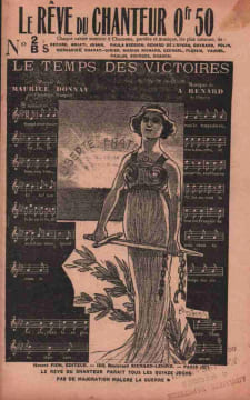 Partition de la chanson : Rêve du chanteur numéro 2 bis (Le) Recueil de quatre chansons au lieu de six : - Le temps des victoires - Sous les Bambous - ...