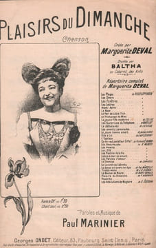 Partition de la chanson : Plaisirs du Dimanche Promenade du Dimanche Cabaret des Arts. Deval Margueritte,Baltha - Marinier Paul - Marinier Paul