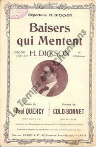 Partition de la chanson : Baisers qui mentent Eldorado. Dickson Henry - Colo-Bonnet - Querçy Paul