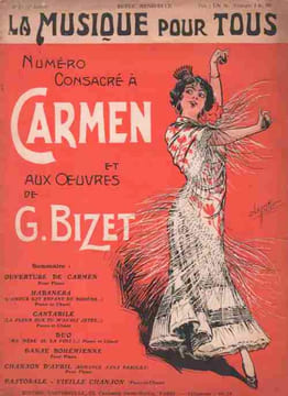 Partition de la chanson : Musique pour tous, numéro consacré à Carmen Musique pour tous est une revue mensuelle, celle-ci est le numéro 81 de la ...