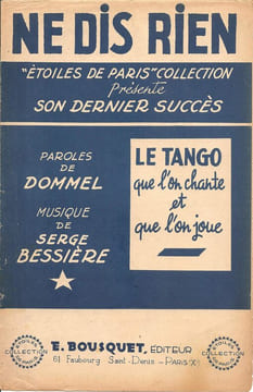 Partition de la chanson : Ne dis rien . Dommel - Bessière Serge - Dommel