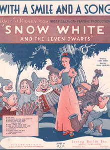 Partition de la chanson : With a smile and a song Blanche-neige ( Snow white and the seven dwarfs )