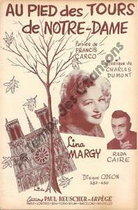 Partition de la chanson : Au pied des tours de Notre Dame