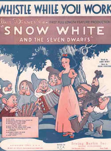 Partition de la chanson : Whistle while you work Blanche-neige ( Snow white and the seven dwarfs )
