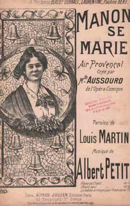Partition de la chanson : Manon se marie